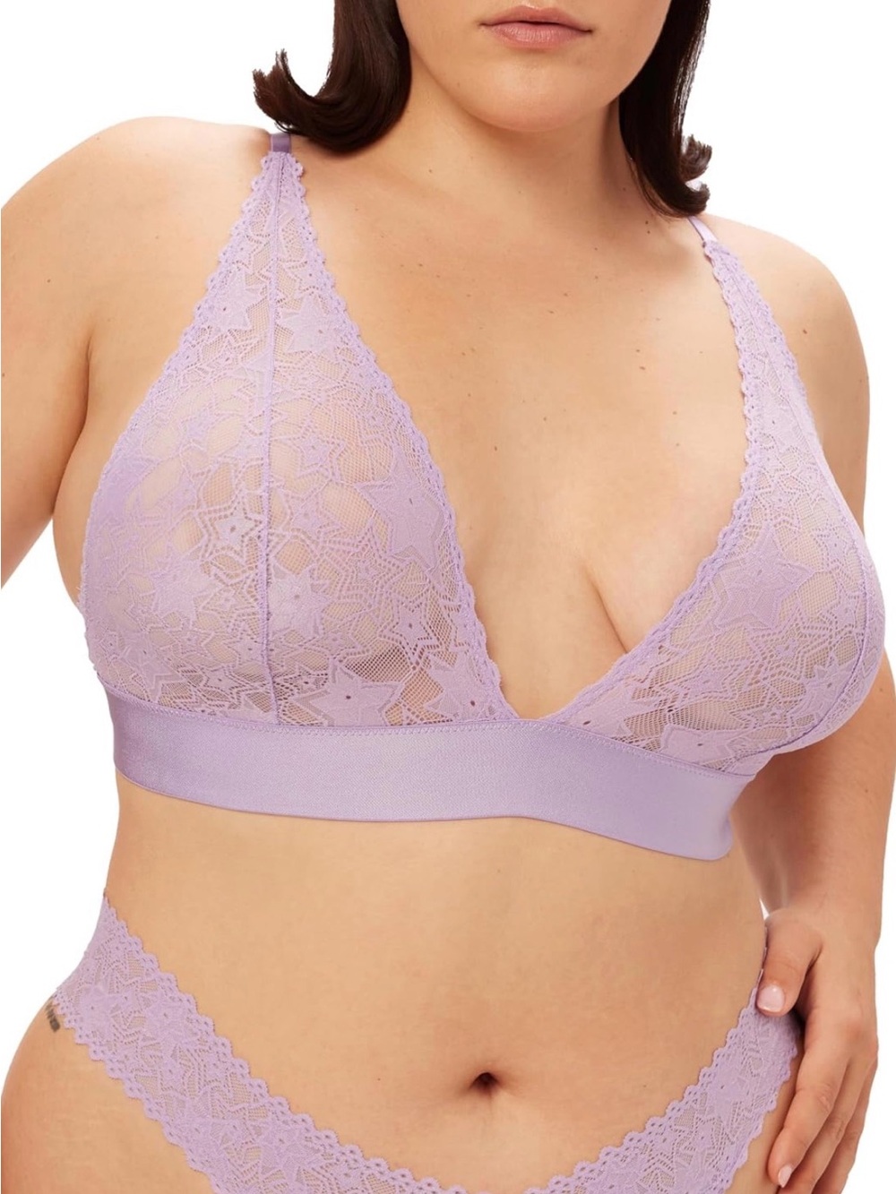 Parade Perfecr Lace Plunge Bralette | Soft Lace in Stars